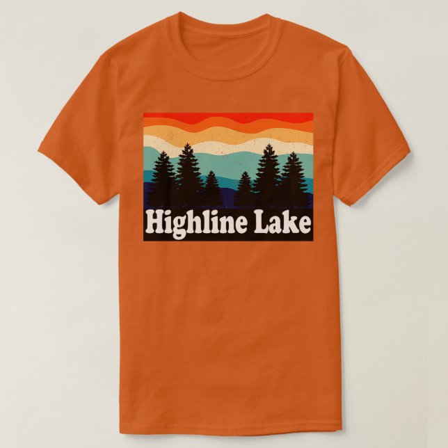 Camiseta Highline Lake Colorado Retro (Diseño del anverso)