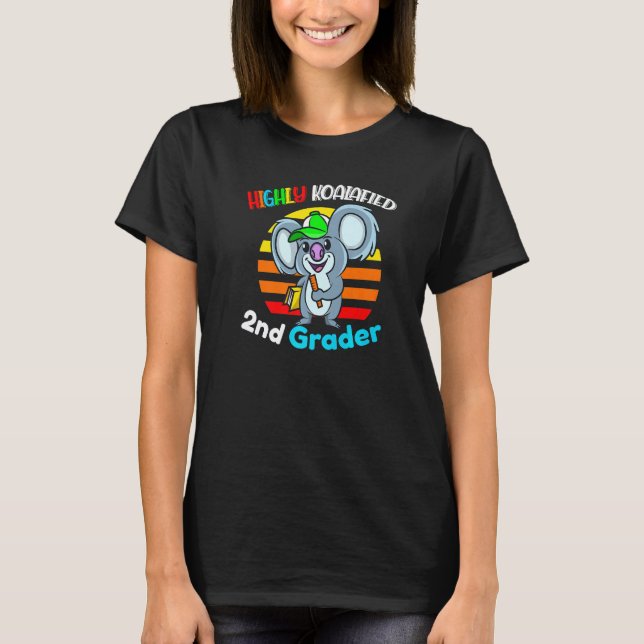 Camiseta Highly Koalafied 2nd Grader Back To School Koala B (Anverso)