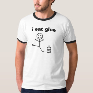 Camiseta higo feliz del palillo del pegamento, yo como el