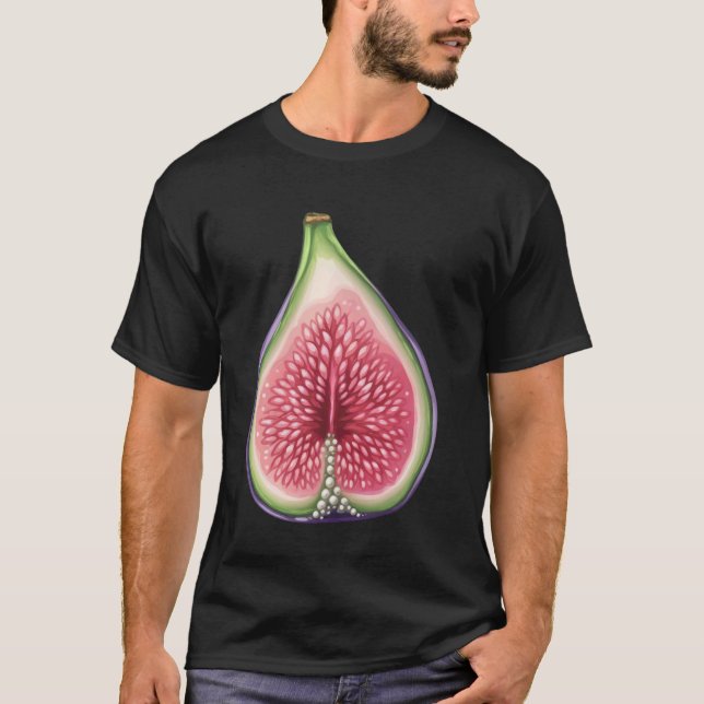 Camiseta Higo medio con interior de arcoíris brillante (Anverso)