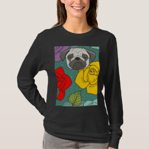 Camiseta Higos y Rosas - Cute Dog Lover Floral Art Classic