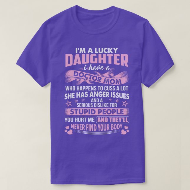 Camiseta Hija Afortunada Del Médica Mamá Médica Médica De R (Diseño del anverso)