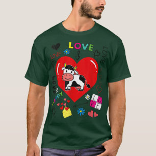 Camiseta Hija amante de las vacas: Chica ama feliz a agricu