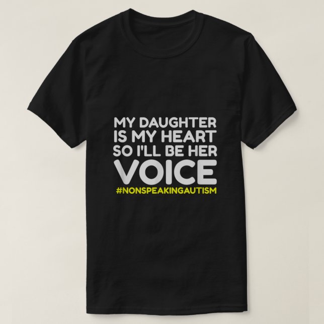 Camiseta Hija autista cita de mutismo selectivo no verba (Diseño del anverso)