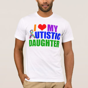 Camiseta Hija autista orgullosa de autismo papá