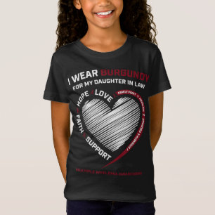 Camiseta Hija Borgoña En La Ley Mieloma Múltiple