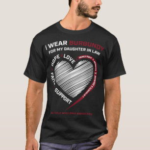 Camiseta Hija Borgoña En La Ley Mieloma Múltiple