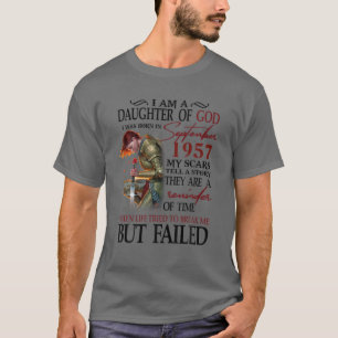 Camiseta Hija De Dios Que Nací En Septiembre De 1957 Mis Ci
