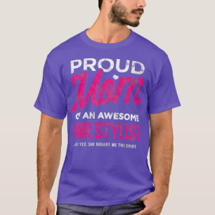 Camiseta Hija De Estilos De Pelo Orgullosa Mamá Ella Compró