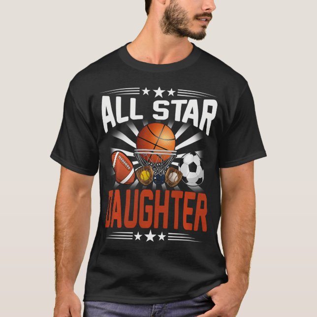 Camiseta Hija De Estrella Del Bday Basketball Soccer Sp (Anverso)