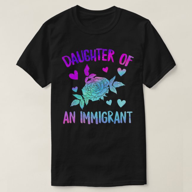 Camiseta Hija de la herencia hispánica inmigrante Mes latín (Diseño del anverso)