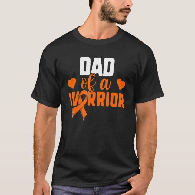 Camiseta Hija De Leucemia Hijo Padre De Rib De Naranja Guer (Anverso)