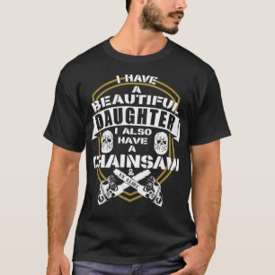 Camiseta hija de papá chainsaw alibi arqueología divertida