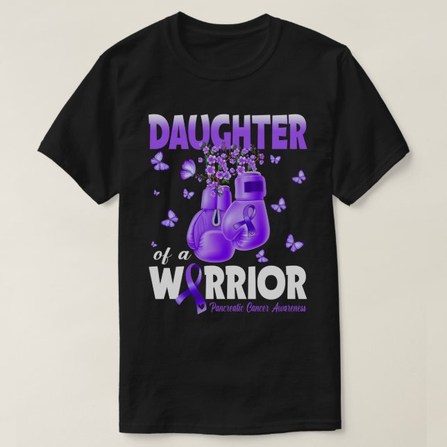 Camiseta Hija De Un Guerrero Concienciación Pancreática Sob (Diseño del anverso)