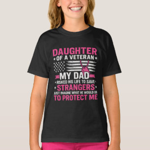 Camiseta Hija De Un Veterano Padre Del Día Del Padre Vetera