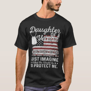 Camiseta Hija De Una Familia Militar Patriótica Veterana