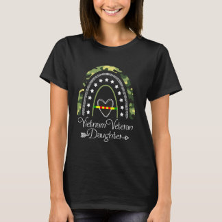 Camiseta Hija de veterano de Vietnam Boho Arcoíris Divertid