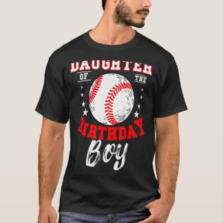 Camiseta Hija Del Tema Del Béisbol Birthday Boy Bday C