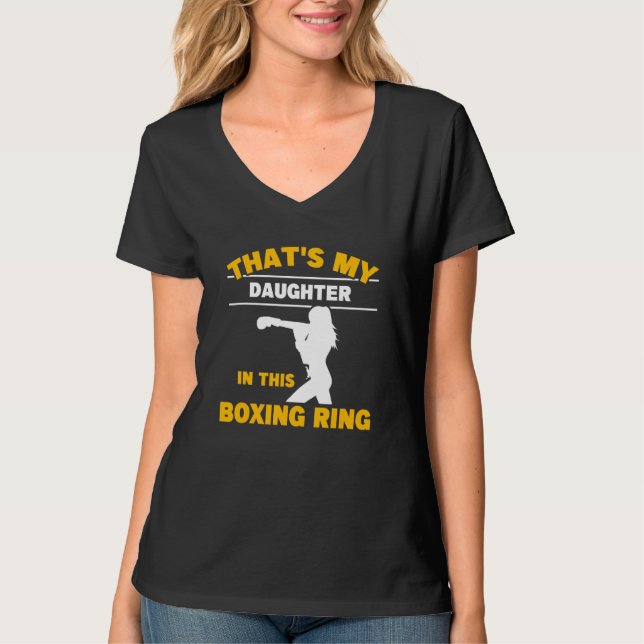 Camiseta Hija en el ring de boxeo papá de boxeador kickboxe (Anverso)