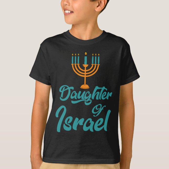 Camiseta Hija israelí de Israel menor vestida de hebreo (Anverso)