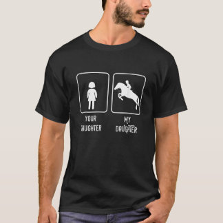 Camiseta Hija jóven ecuestre muestra a mamá y papá