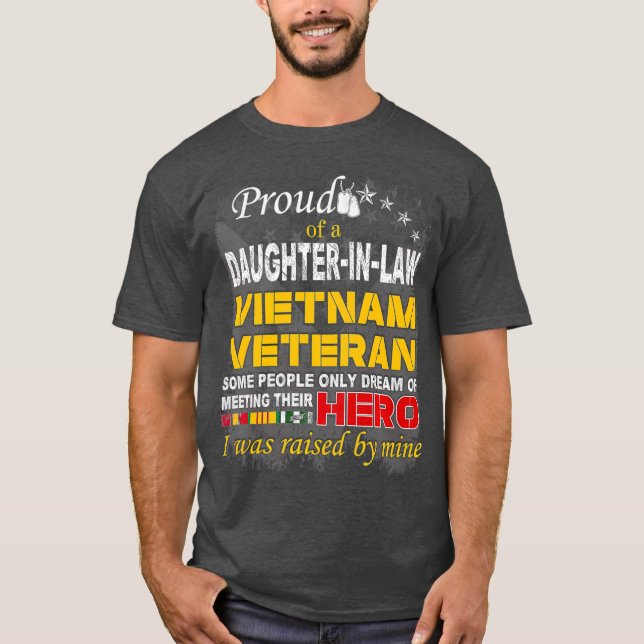 Camiseta Hija orgullosa de la ley veterana de Vietnam criad (Anverso)
