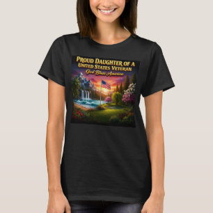 Camiseta Hija orgullosa de un veterano de EE. UU. Gráfico