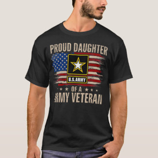 Camiseta Hija Orgullosa De Un Veterano Del Ejército Con Ame