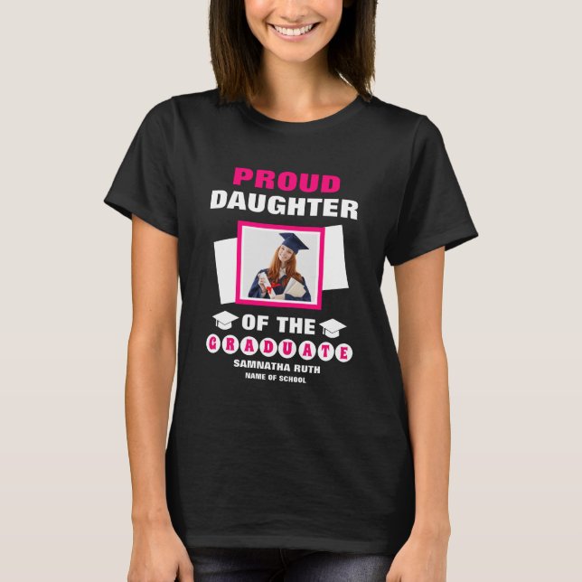 Camiseta Hija Orgullosa Personalizada De La Foto Del Gradua (Anverso)