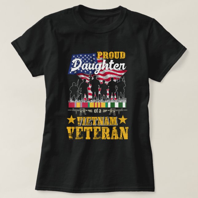 Camiseta Hija orgullosa veterana de guerra de Vietnam por c (Diseño del anverso)