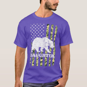 Camiseta Hija Oso Camping Camuflaje Senderismo EE.UU.