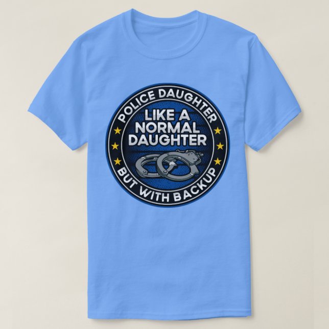 Camiseta Hija policial como hija normal pero con ba (Diseño del anverso)