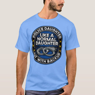 Camiseta Hija policial como hija normal pero con ba