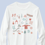 Camiseta Hija Retro Escandinava<br><div class="desc">Este divertido diseño de estilo escandinavo es la manera perfecta de darle un toque de Hygge a su vida. Un cálido y acogedor diseño de invierno con toques rosa y verde sabio. Arte original de Nic Squirrell.</div>