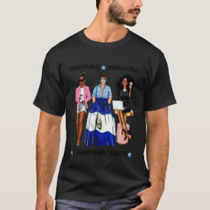 Camiseta Hija Salvadoreña Inquebrantable Bandera De El Salv