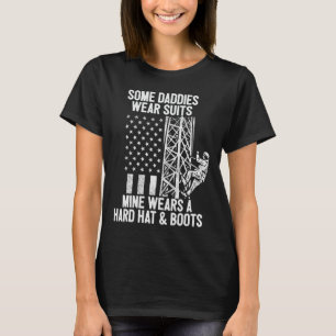 Camiseta Hija Subiendo Torre Hijo Bandera Americana Día del