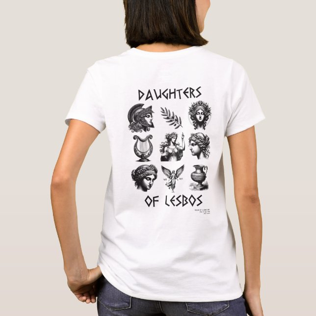 Camiseta Hijas de Lesbos Antic, orgullo de lesbianas (Reverso)
