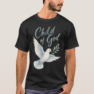 Camiseta Hijo de Dios Acuarela Paloma Rama de Olivo Christi