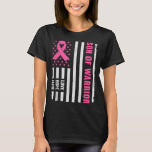 Camiseta Hijo De Guerrero Bandera Americana Cáncer De Seno