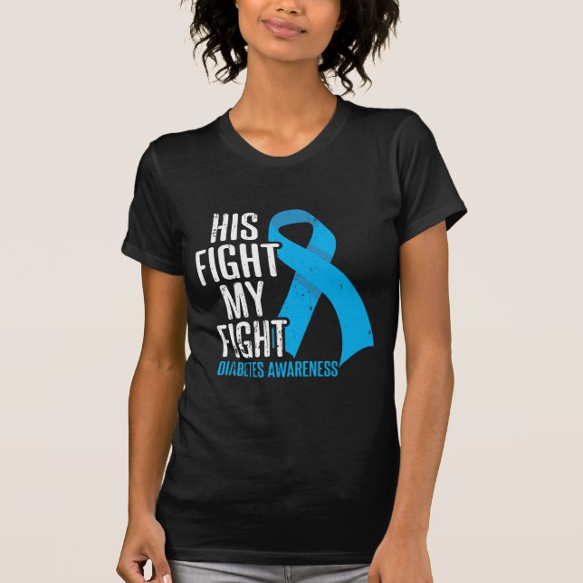 Camiseta Hijo diabético apoya conciencia familiar sobre la  (Anverso)
