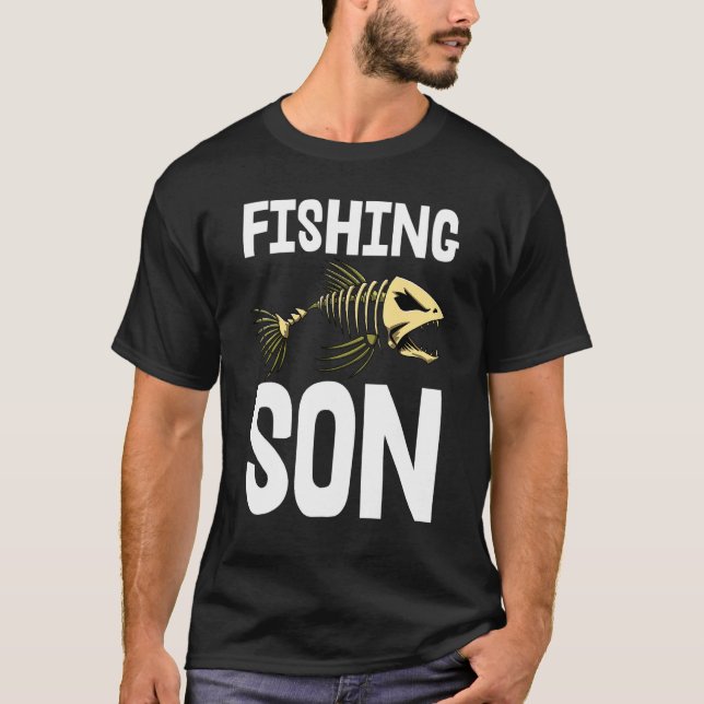 Camiseta Hijo Pescador Tee Skeleton Fish Bone Tees Sharp Te (Anverso)