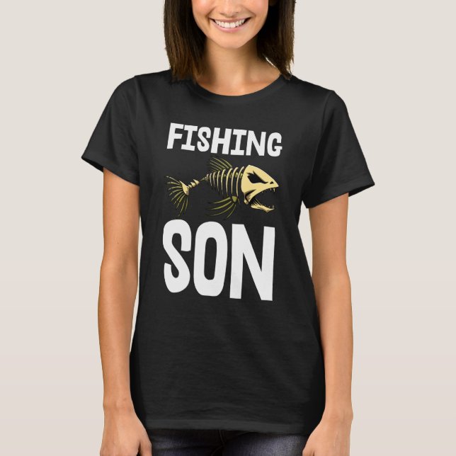 Camiseta Hijo Pescador Tee Skeleton Fish Bone Tees Sharp Te (Anverso)