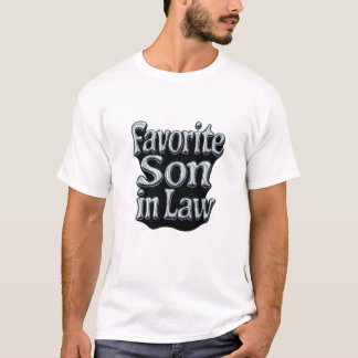 Camiseta Hijo político favorito cromo líquido plateado 3D