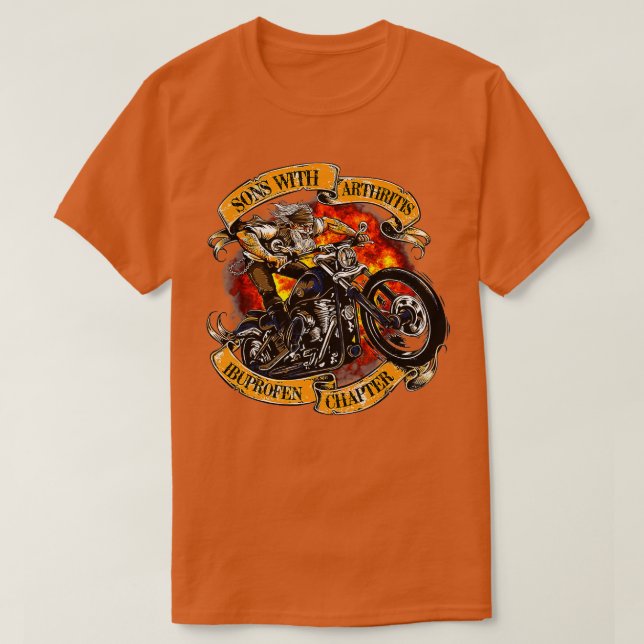 Camiseta Hijos Con Artritis Ibuprofeno Capítulo Motocicleta (Diseño del anverso)