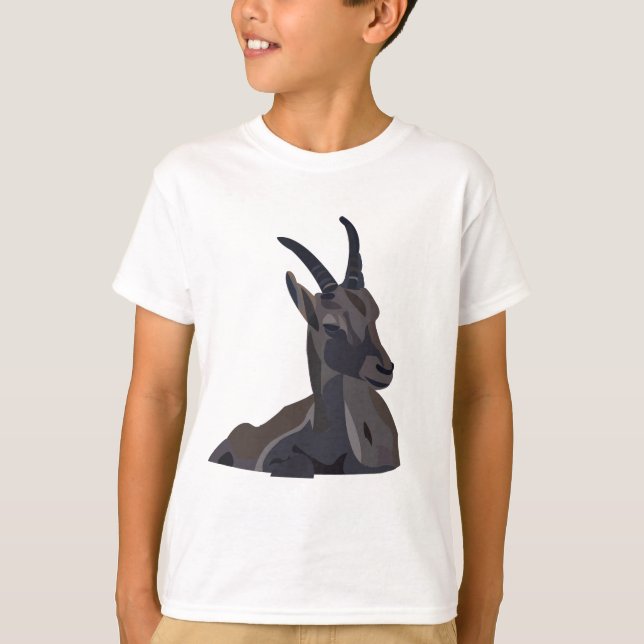 Camiseta Hijos de Arte Animal de Ibex Goat (Anverso)