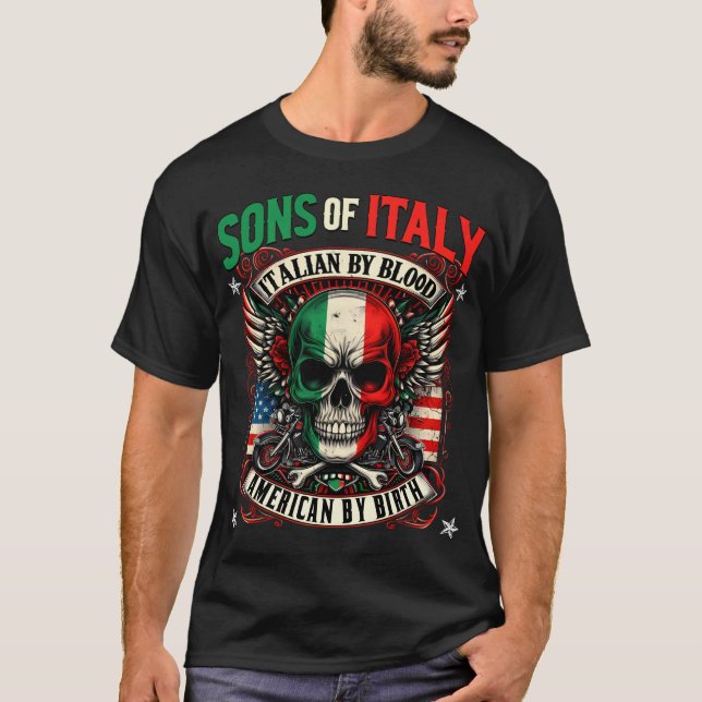 Camiseta Hijos de Italia Italiano-Estadounidense (Anverso)