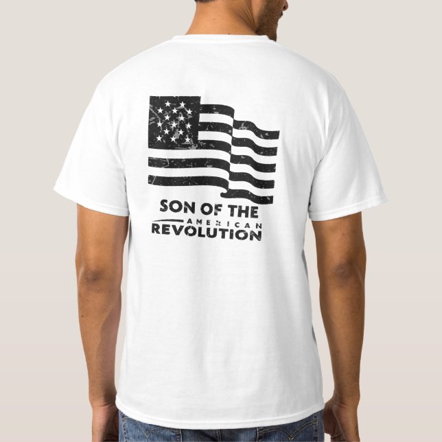 Camiseta Hijos de la Revolución Americana Historia de los E (Reverso)