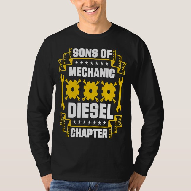 Camiseta Hijos De Reparación De Vehículos Mecánicos Diesel  (Anverso)