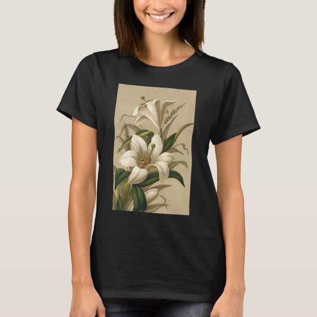 Camiseta Hijos de Semana Santa, flores victorianas en flor (Anverso)