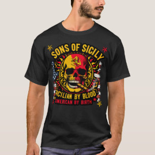 Camiseta Hijos de Sicilia Sicilia por nacimiento de un amer